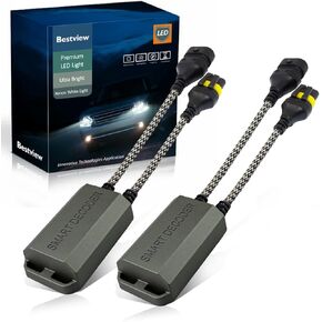 Bestview 9007/HB5 Canbus Decoder Kits LED Load Resistive Connectors Error Free Anti Flickering Resistor Warning Canceler Pack of 2