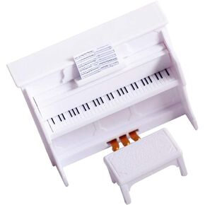 Alipis 1 مجموعة Dollhouse Piano Mini Piano Piano Tiny Piano 1/12 Furniture Mini Piano Stool Decorations Piano Accessories Kids Toy Miniature Piano Ornament Baby Baby House تمثال بلاستيكي