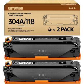 Compatible for 304A CC530A Toner Cartridge for use with Color LaserJet CP2025 CP2025dn CM2320fxi mfp; imageCLASS MF726Cdw LBP766 ( Black, 2-Pack)