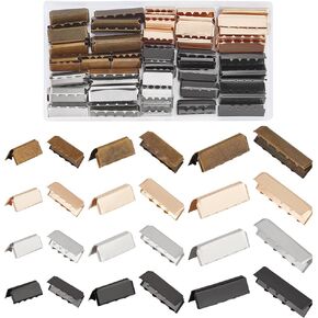 ph pandahall 72pcs نهايات المشبك الشريط ، 12 أنماط حزام حزام نهاية مشبك الشريط تنتهي نهايات حزام أطراف السحابات نتائج المجوهر