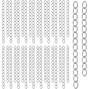 Sliverdew 100pcs سلسلة الفضة لصنع المجوهرات ، 5 سم/7 سم سوار سوار موسع موسع الصلب المقاوم للصدأ