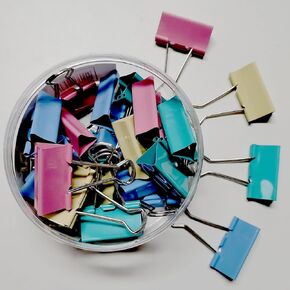 Large Binder Clips 1.6-Inch (24 Pack), Big Paper Clamps Clips for Office Supplies, 1.6-Inch/41mm Width Color