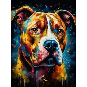 DIY 5D مجموعات الطلاء الماس للبالغين اللوحة الماسية Pitbull لطيف جرو كلب للديكور المنزل Canvas 30x40cm/12x16inches