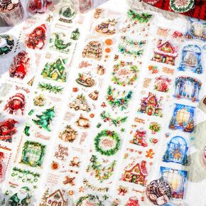 6 Rolls Christmas Washi Tape Set Pet Christmas Tape Stickers for Journaling ، Scrapbooking ، Tape Tape for DIY Crafts Supplies Junk Journal Wide Washi Tape (XMAS 2)