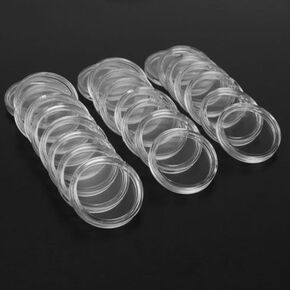 100 PCS 33 مم كبسولات حامل عملة معدنية واضحة