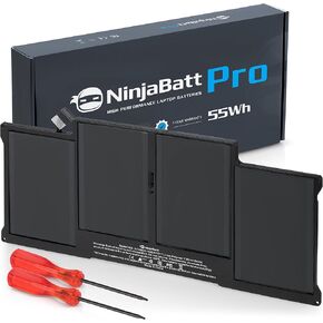 NinjaBatt Battery A1466 A1496 for Apple MacBook Air 13 Inch [2010 2011 2012 2013 2014 2015 2017 Years] A1369 A1405 A1377 - High Performance [7200mAh/55Wh/7.6V]