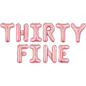 Rose Gold Thirty Fine Balloon Banner 30th Birthday Party Balloons للرجال للنساء 30 عيد ميلاد ديكورز هتافات إلى 30 حفلة ديكور الثلاثين لحفلة عيد ميلاد 30