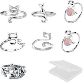 7 PCS Crochet Ring for Finger,Crochet Tension Ring,The Opening is Adjustable,Suitable for DIY Crafts Knitwear,Can Be Given as Gifts to Family and Friends