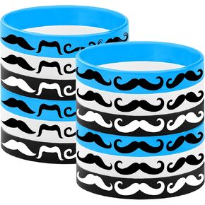 Cupaplay 48pcs شارب الأساور المطاطية الحفلات الحفل