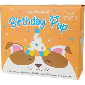 Gift Republic Birthday Pup - Dog Birthday Kit - Puppy Birthday Banner, Bandana, Hat + Dog Treat Recipe Booklet