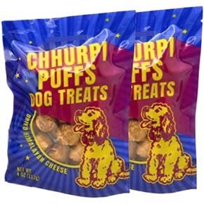 يعالج الكلب Joe's Chhurpi Puffs ، وعلاج جبنة الهيمالايا المجففة - حزمة من 2