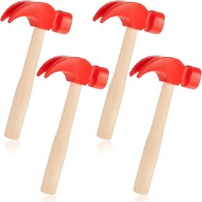 Deekin 4 PCS Wooden Hammer Toys Simulation Hammers Toy Small Toy Toys Toys To Education Teenagers Teenagers School Gift Party ، Red ، 6.5 Int