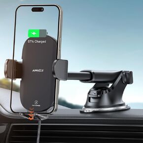 APPS2Car Suction Cup Phone Mount, Universal Phone Holders for Your Car Windshield/Dashboard/Window, Cell Phone Holder Car with Sticky Gel Pad, Compatible with iPhone, Samsung, All Cellphone
