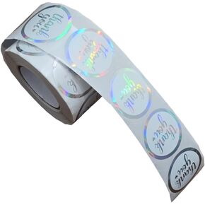 1.5 inch Thank You Sticker, 600 Pcs Roll. Thank You Stickers Labels w Holographic Iridescent Effect for Gift Wrapping, Invitations, Cards, Party Favors