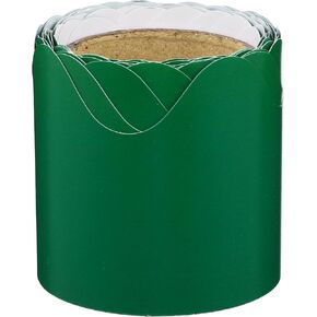 Chalkboard Border 16Ft Bulletin Board Borders Green Classroom Bulletin Border Paper Scalloped Rolled Border Trim for Classroom Cork Board White Board Décor
