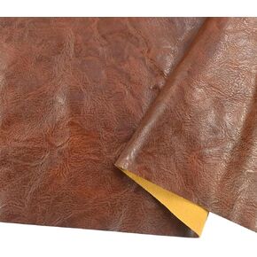 100cm x 140cm (39 x 54 Inch) Soft Leather Fabric - Faux Leather Fabric -1mm Thick for Upholstery - DIY Crafts - Black Crazy Horse Distress