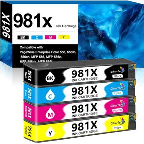 Remanufactured 981X Ink Cartridge Black Color Replacement for HP 981X 981A for HP PageWide Enterprise Color 556, 556dn, 556xh, MFP 586, MFP 586z, MFP 586dn, MFP 586f (4 Pack)