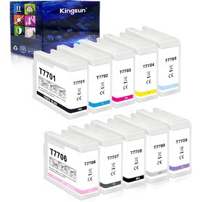 T770 Ink Cartridge Set 770 Replacement for SureColor P700 Inkjet Printer T770020 T770120 T770220 T770320 T770420 T770520 T770620 T770720 T770820 T770920 (10-Pack)