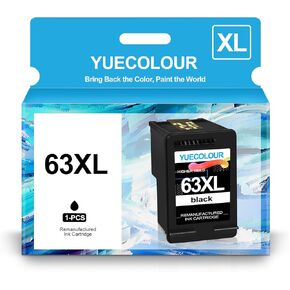 63XL أسود الحبر الأسود المعاد تصنيعه 63XL استبدال الحبر HP 63 63 XL عالية العائد لـ HP Officejet 3830 4650 5255 5258 ENVY 4512 4520 Deskjet 1112 1110 3630 3632 3634 الطابعة (1 أسود)