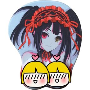3D Anime Mousepad with Wrist Support Cartoon Rest Cushion Gaming Mouse Pads Silicone Funny Gift Mouse Mat for Computer, Office 2WAY Skin (CR-013)