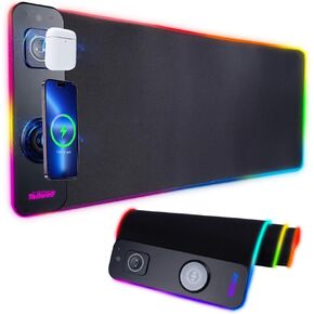 3 In1 اللاسلكي الشحن اللاسلكي RGB ألعاب الماوس ، 15W 10 أوضاع الضوء ، 800 * 300 * 4MM ماوس شحن اللاسلكي المغناطيسي ، وسادة مكتب للهواتف/الفئران اللاسلكية QL