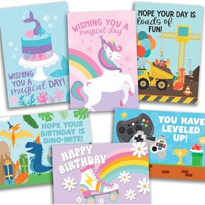 Hadley Designs 54 Happy Birthday Cards for Kids – Assorted Birthday Cards Bulk with Envelopes for Boys and Girls, Ideal for Parties, Personalization, and Bulk Buyers (Colorful 1)
