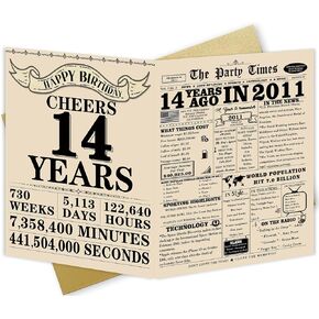 34th Birthday Card Gifts for Men Women, Large 34 Bday Gift Cards for Husband Wife, Happy 34 Year Old Birthday Decorations for Her Him