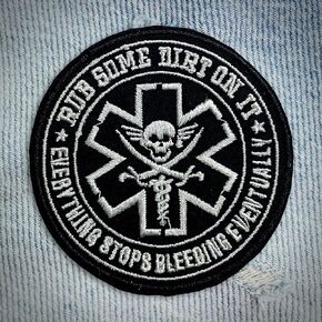 Rub Some Dirt On It Patch Medical EMS EMT Embroidered Patches Paramedic Sew On/Iron On Embroidery Patch for Jackets, Backpack, Hat, Uniform DIY Patches Gifts for Her Him Friends 3 Inches