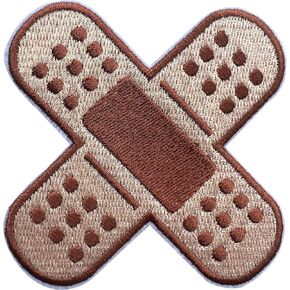 Plaster Patch, Size 3" Sew On Patches, Funny Embroidery Fabric Patches for Clothes Jeans Backpacks Hats, Embroidery Iron On Patches for Clothes, Mental Health Gifts for Boys Girls