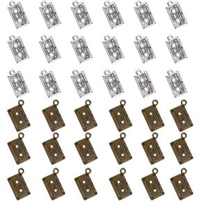 dicosmetic 100pcs 2 ألوان الرجعية شريط الكاسيت سحر سحر ميوسية سحر موسيقى الرجعية سحر السحر صوت السحر الصوتية ل Diy Crafts Neckleace Making المجوهرات ، الثقب: 2.3 مم