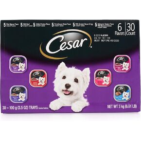 مطبخ Cesar Canine في عصائر اللحوم مجموعة متنوعة حزمة 30 عدد 6.61 رطل