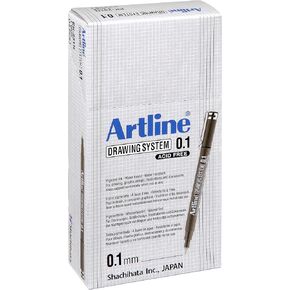 Artline 0.1Mm Drawing System - Black (Pack Of 12)