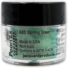 Jacquard Pearl Ex Pigment Powder 3 Grams Spring Green - Loose Mica Powder for Epoxy Resin, Watercolors, Calligraphy Ink & Clay - Epoxy Pigment Powder - Epoxy Resin Color