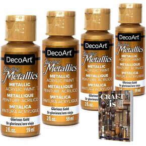 Decoart المعادن المبهرة- 2 أوقية 4 حزمة المجيدة من الذهب الذهب الطلاء مجموعة الذهب لتوازم الفنون الطلاء المعدنية