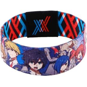 Darling In The Franxx Code:002 Nine Iota Zero Two Anime Manga 7.1" Reversible Stretch Wristband Wrist Band Bracelet Elastic Strap