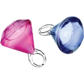 AMSCAN Diamond Fatty Ring Favor - 2.5 "× 1.75" ضياء. | لون متنوع | حزمة 8