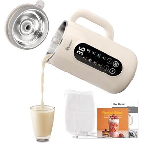 IAGREEA Automatic Nut Milk Maker, Almond Milk Maker with 35 OZ of Bladder, Make Milk/Juice/Soy Milk/Milkshakes, 12-Hour Delay, Oat Milk Maker Machine with 2 Hours Heat Preservation,10 Blade Design