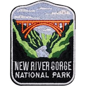New River Gorge National Park Patch – 3 inches, Cool National Park Patches Collection – Iron On/Sew On Embroidered Travel Patches for Backpacks