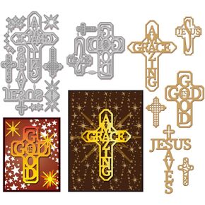 GLOBLELAND Easter Christ's Cross Cutting Dies God is Good Metal Cutting Embossing Template Amazing Grace Paper Die Cuts for Scrapbooking Card Making Crafts Paper Cards