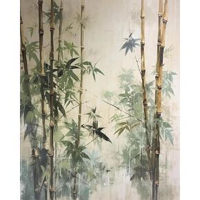 Zuvrdiai Bamboo Paint حسب رقم الطلاء الصيني على الطلاء من أرقام الطلاء بالرقم للبالغين ، والرسم بالرقم ، وهدية شخصية ، 40x50 سم لا إطار