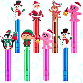 24PCS Bubble Wands حفلات عيد الميلاد الحفلات للأطفال ، هدايا ألعاب عيد الميلاد ل crhsitmas تخزين المواد الغذائية جوائز الفصول الدراسية ، لوازم حفلة عيد الميلاد (عيد الميلاد)