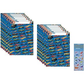 Amscan Hot Wheels Birthday Party Supplies Bundle Pack includes Plastic Favor Loot Bags - 16 Count
