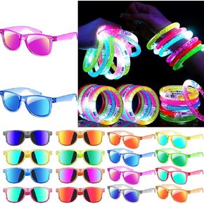 24pcs وميض ألعاب LED LED Bracelets Glow Sticks for Kids و 24pack Kids Sunglasses Party Forms for Birthday Party Party Form