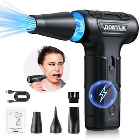 Compressed Air Duster, 220000RPM Electric Air Duster, Canned Air Replace Compressed Air, Mini Blower Stepless Jet Dry Air Blower Compressed Air Duster with LED for Car, Computer, Keyboard