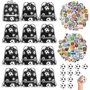 Silkfly 124 PCS Soccer Party Forts مجموعة للأولاد أطفال 12 أكياس كرة قدم تعامل مع الأكياس 12 كرات كرة قدم قابلة للتغلب