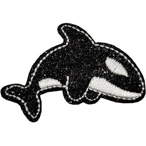 Sparkle Killer Whale الحديد المطرز على التصحيح