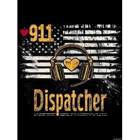 Upablunso 911 Dispatcher with United States Flag Round Diamond Painting Kits 5D DIY Full Drill Rhinestone Arts Decor