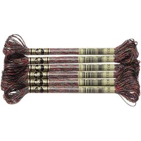 DMC 317W-E0130 Embroidery Floss Polyester E0130 Red/Blue/Gold 8.8 Yards