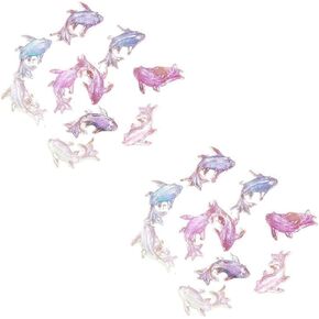 200 Pcs Mix Colors Cute Mini Shiny Resin Goldfish Figurines - Fairytale and Outdoor Garden Statues Dollhouse Decor