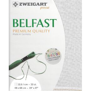 Precut Zweigart Belfast 32 Count Silvery Moon 3609/7011. Needlework Canvas, Cross Stitch Fabric, Embroidery Canvas 100% Linen